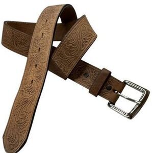 Justin Western Men's Belt‎ Leather Classic Made In The USA Brown 242CG Size 38